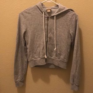 Cropped, zip up hoodie